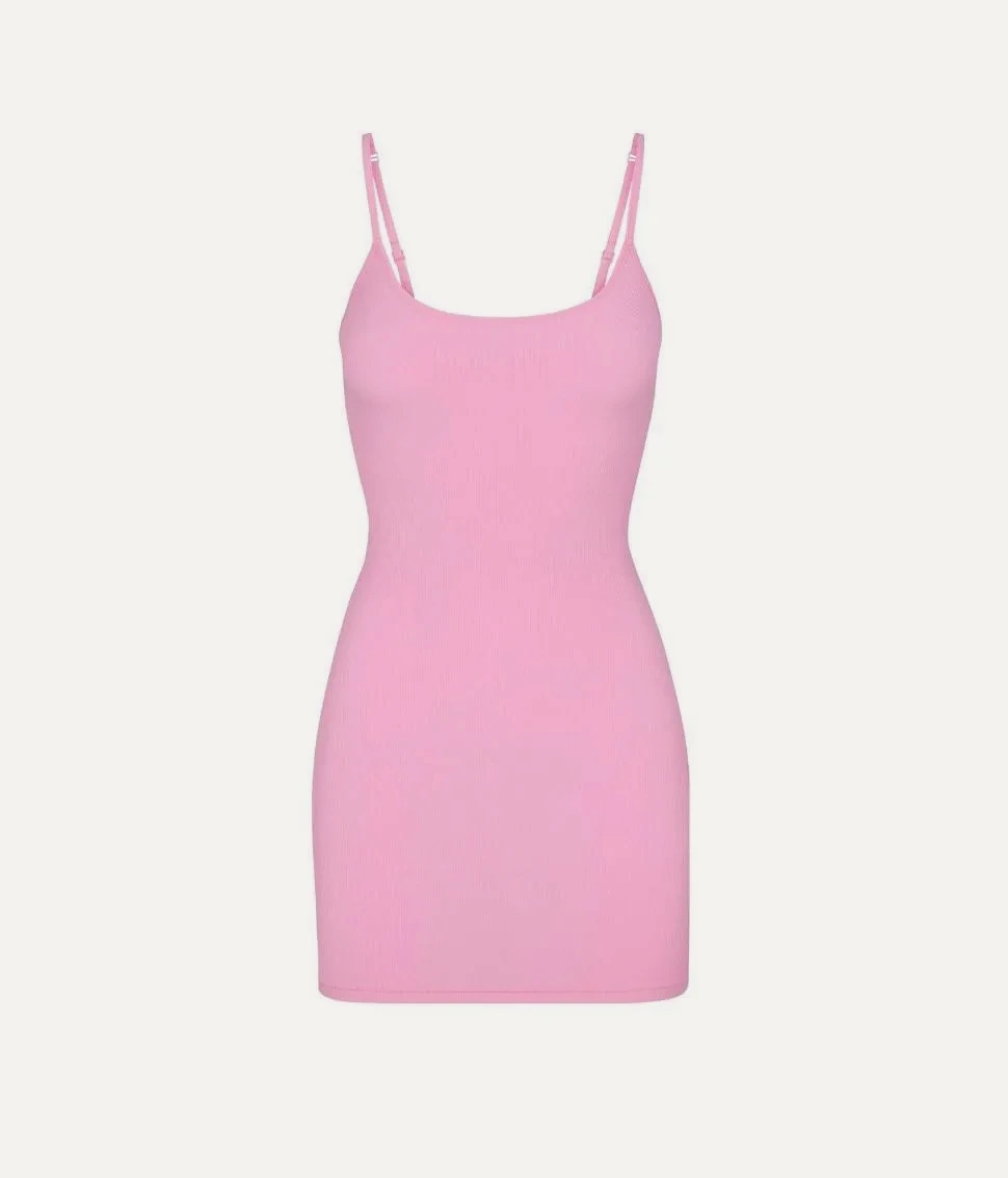SKIMS Платье SKIMS Soft Lounge Mini Slip Cotton Candy