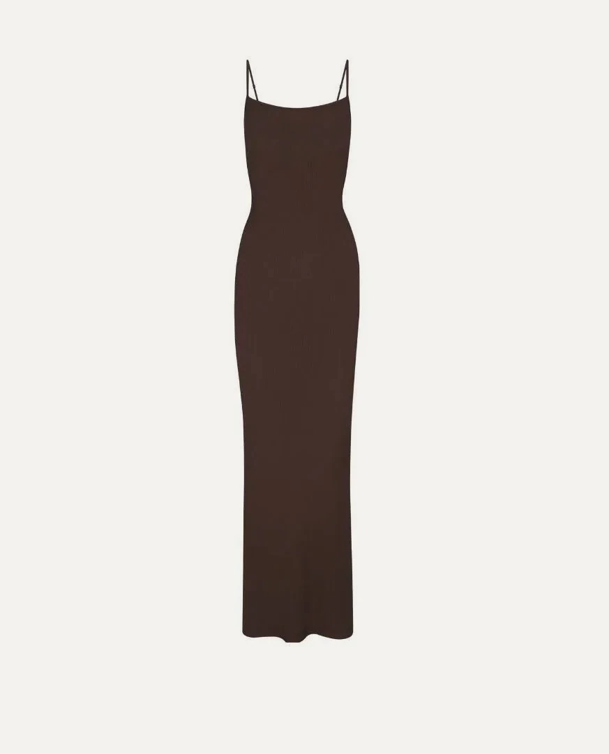 Платье SKIMS Soft Lounge Long Slip Cocoa
