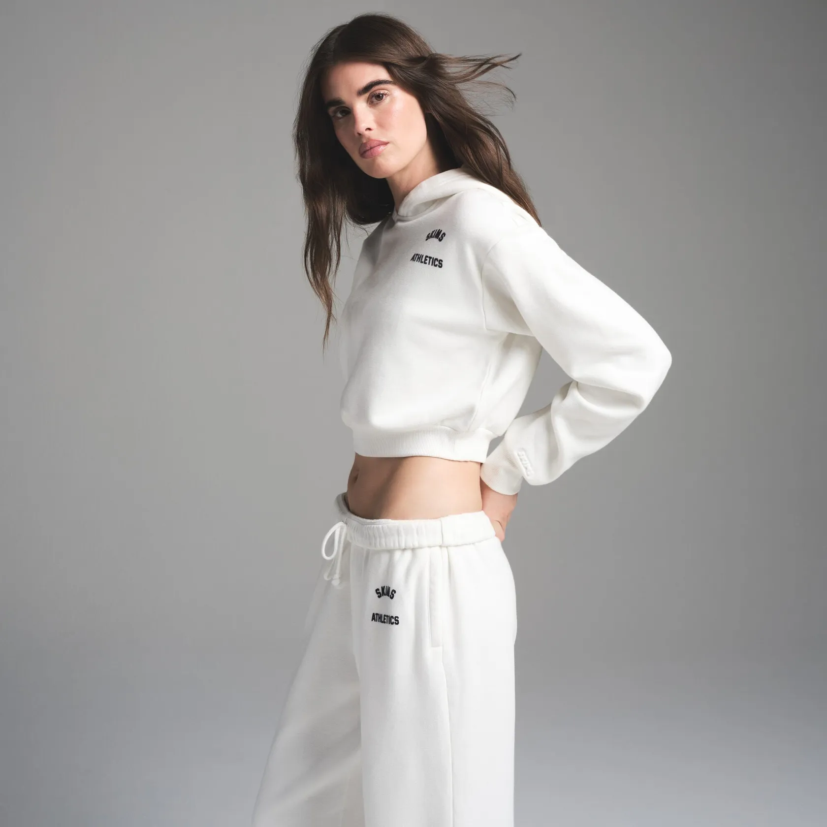 Худи SKIMS Cotton Fleece Shrunken Marble Graphic