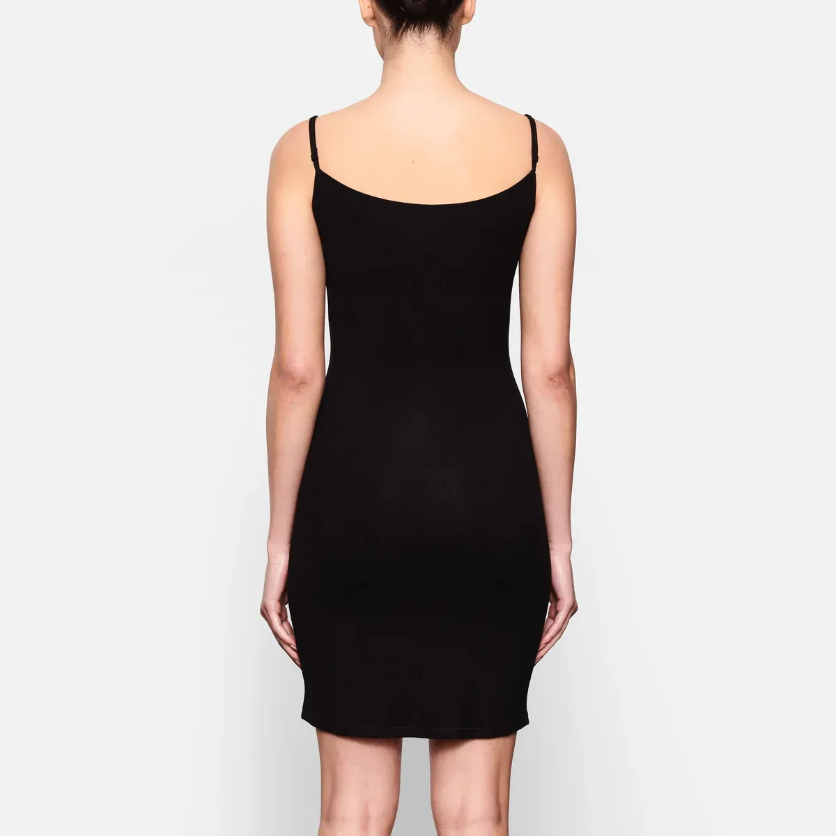 SOFT LOUNGE MINI SLIP DRESS ONYX