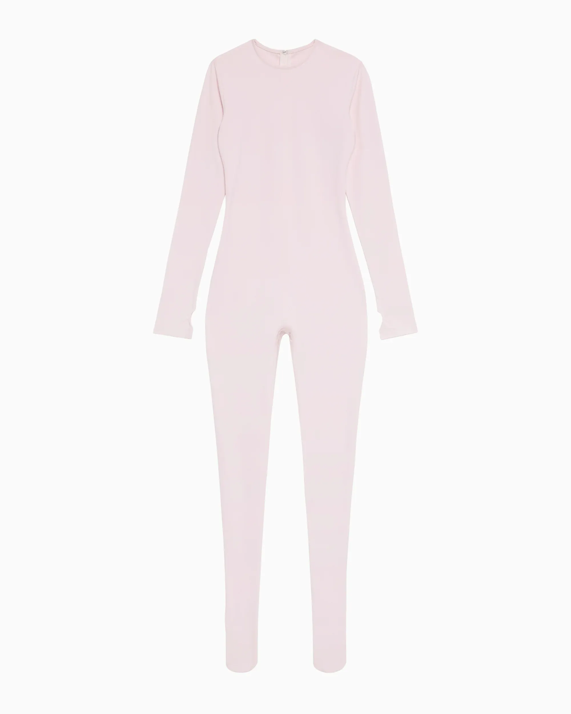 Long Sleeve Footed Catsuit Powder Pink
