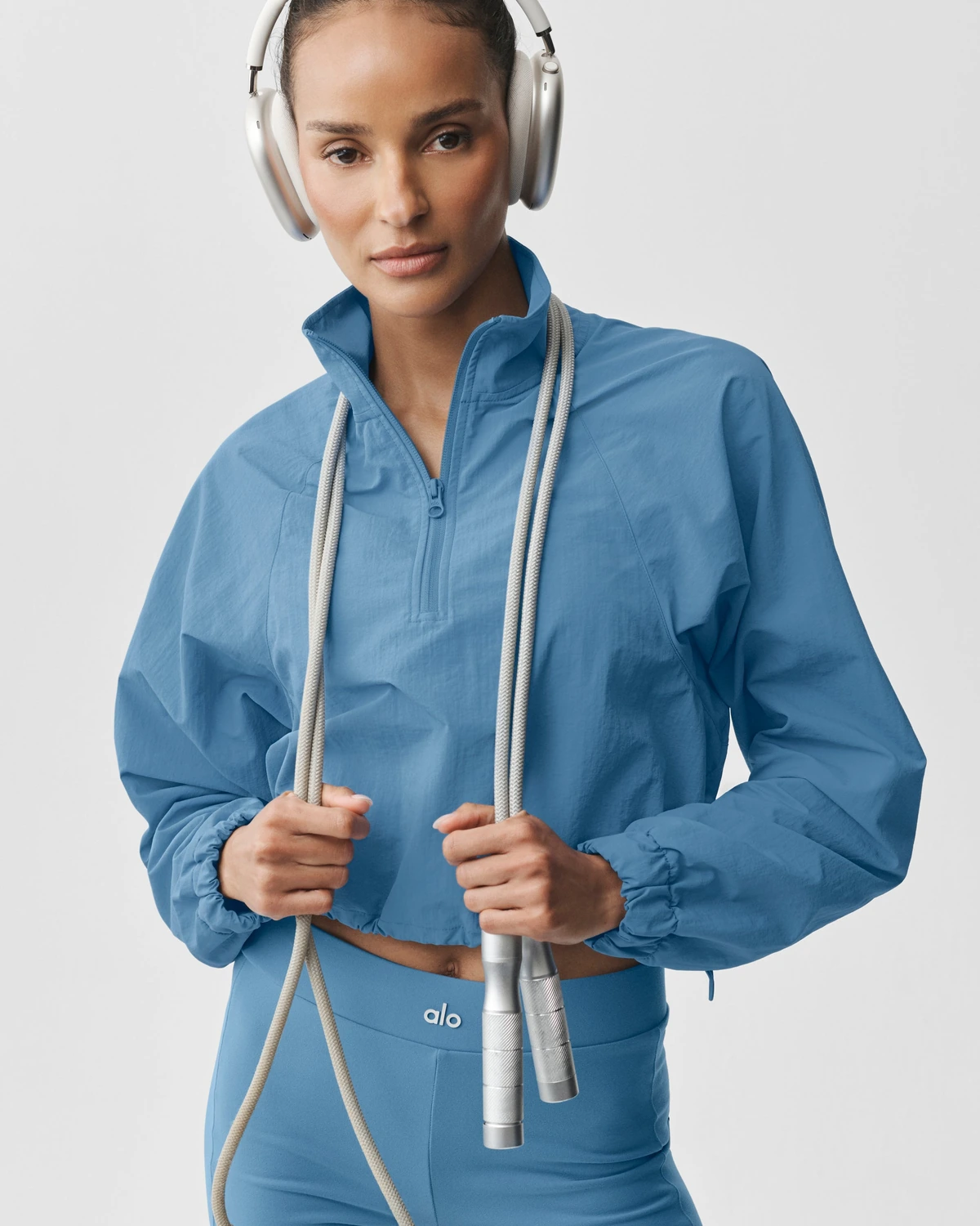 Пуловер ALO YOGA Cropped 1/4 Zip Alumni