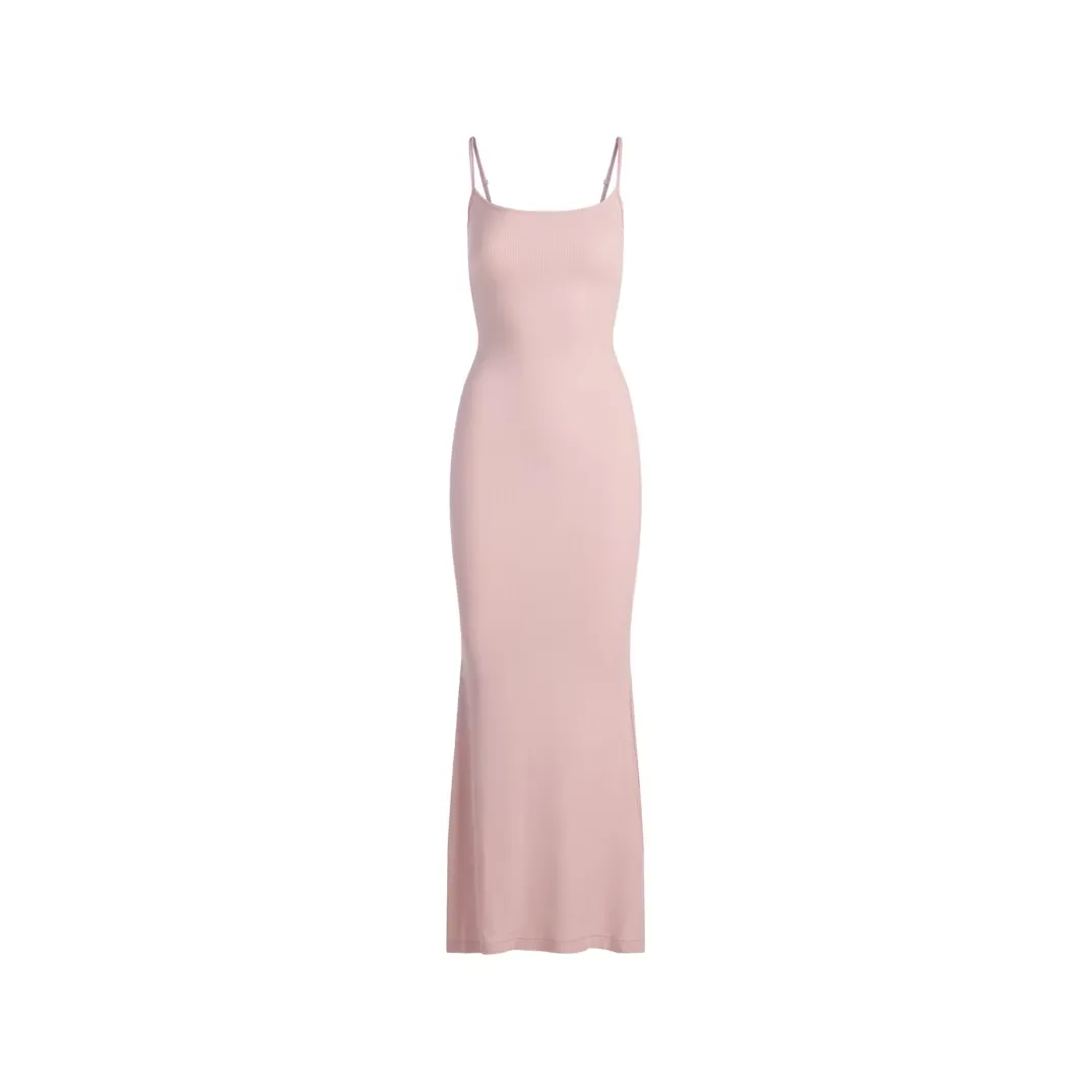 SOFT LOUNGE LONG SLIP DRESS MORGANITE