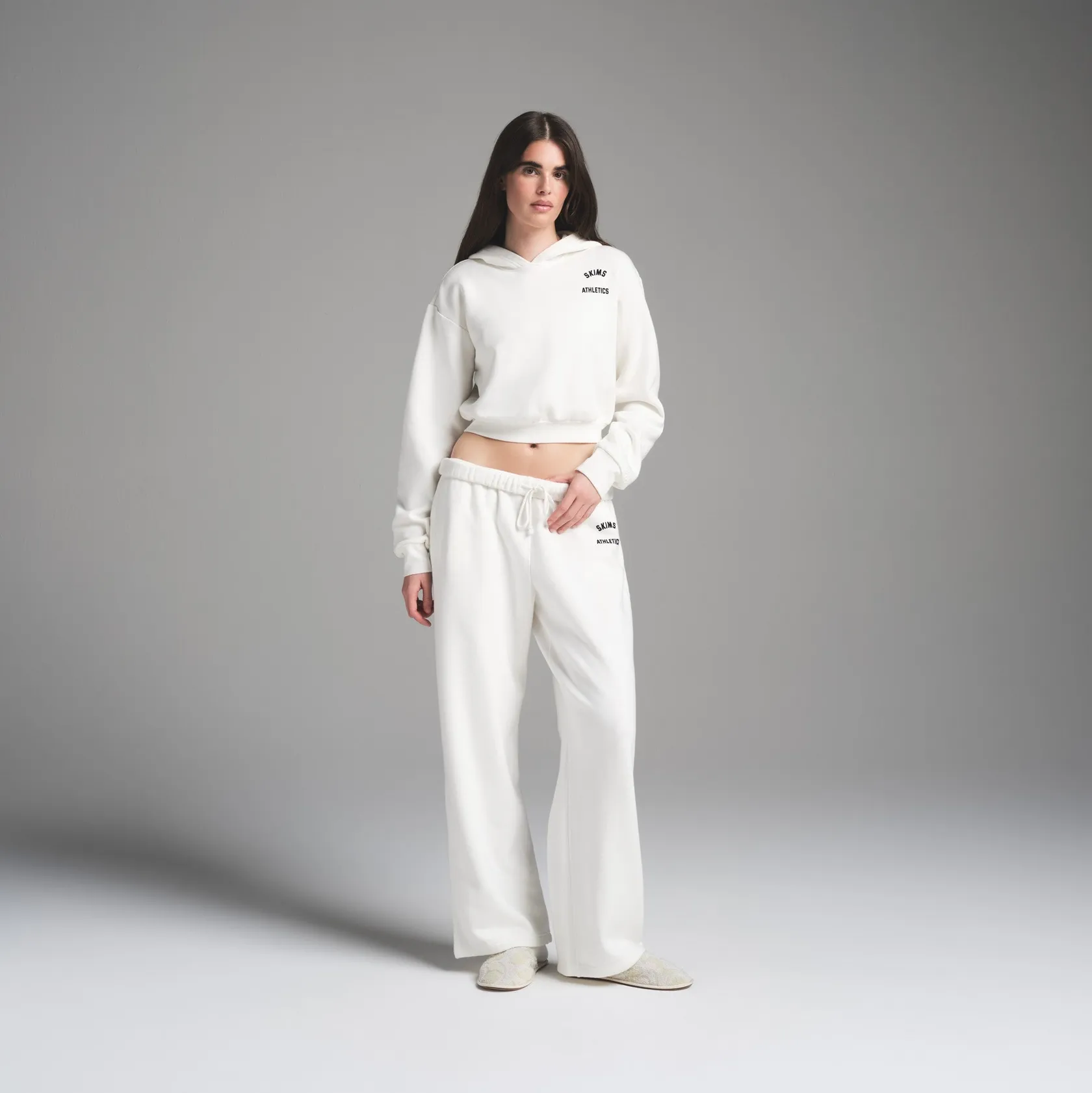 Худи SKIMS Cotton Fleece Shrunken Marble Graphic