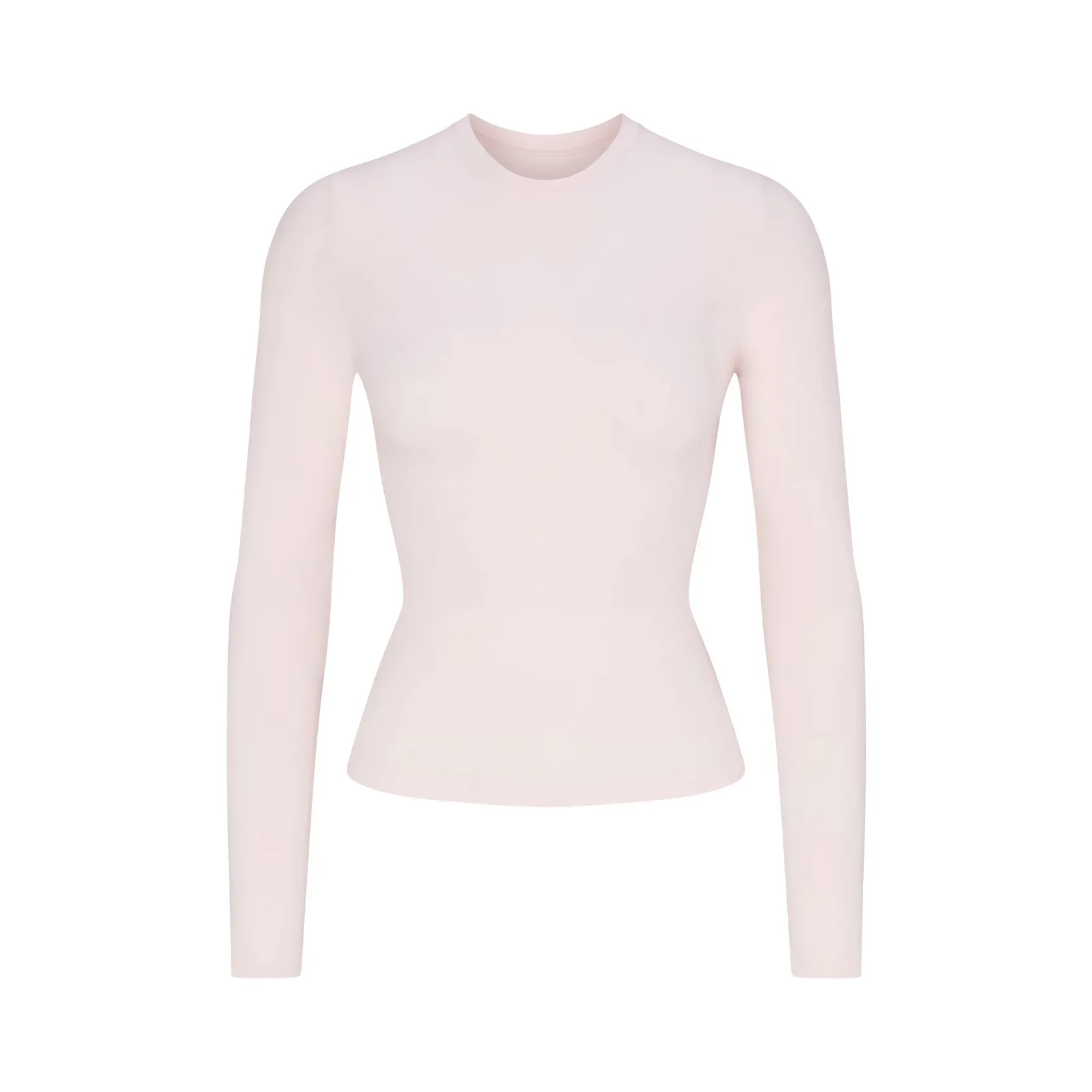 COTTON JERSEY LONG SLEEVE T-SHIRT BARELY PINK